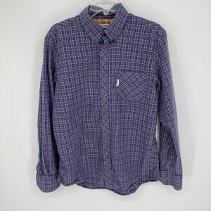 Ben Sherman Men's Blue Plaid Long Sleeve Smart Casual Button Down Shirt Size XL